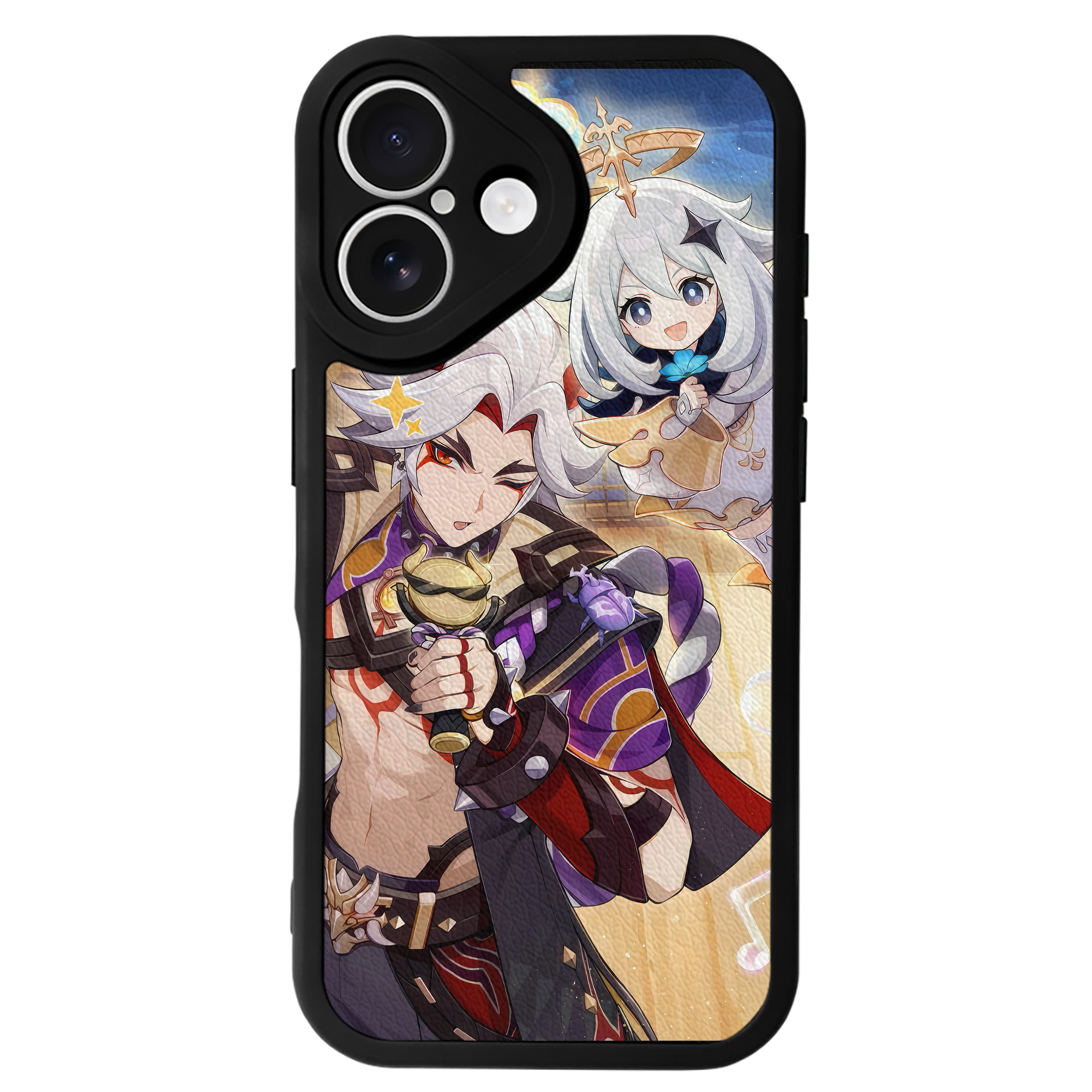 げんし神 genshin 【iPhone 16シリーズ対応】シリコンスマホケース（レザー調） 材質：シリコン